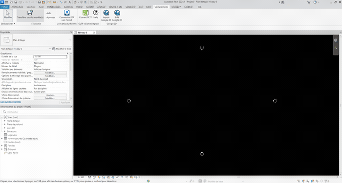 Préfigure dans Revit : import des données SIG vecteur (cadastre, PLU, hydrographie)